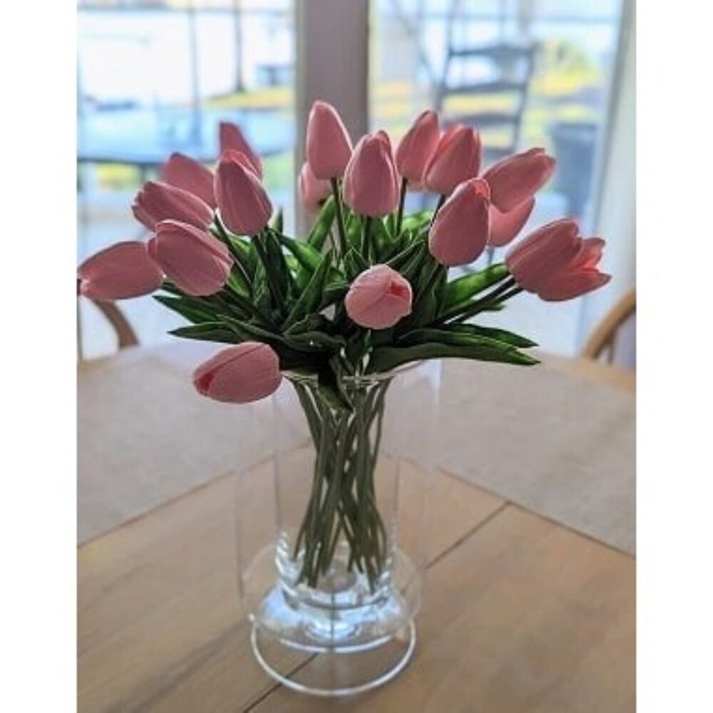 New 20pcs Light Pink Fake Flowers Artificial Silk Flowers 13.5" for Mother's Day